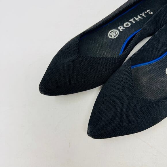 Rothys The Point II Pointed Flat Knit Slip-On Black Sustainable Size 8 - Picture 3 of 12